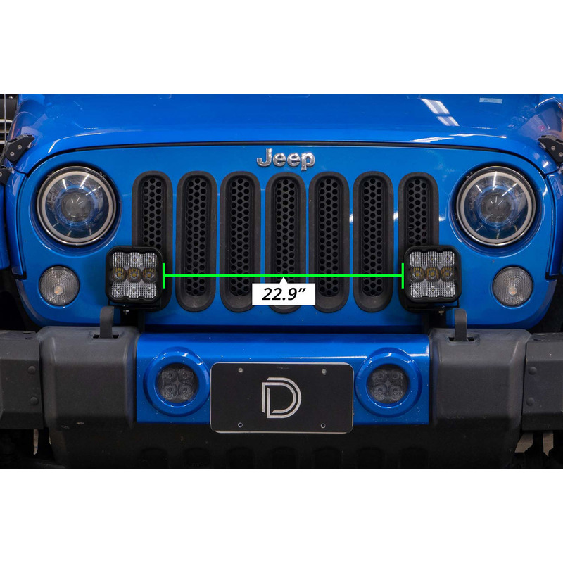  Diode Dynamics - Jeep JK SS5 CrossLink Bumper Lightbar Kit, Sport Yellow Driving